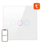 Inteligentný vypínač svetla Avatto TS02-EU-W3 WiFi 3-cestný — nástenný WLAN vypínač pre viacnásobné ovládanie