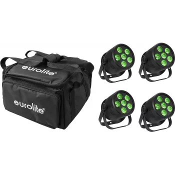 LED PAR reflektor EUROLITE 20000957 4x Silent QCL Floor s mäkkým puzdrom