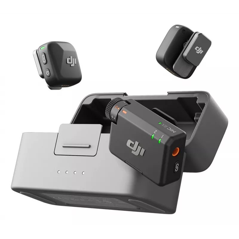 DJI Mic Mini (2 TX + 1 RX + nabíjacie puzdro) bezdrôtová mikrofónová sada - tmavosivá