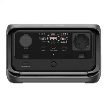 Prenosná powerstation EcoFlow River 3 Plus — LiFePO4 286Wh, AC a USB výstupy, solárne/auto zapaľovač nabíjanie