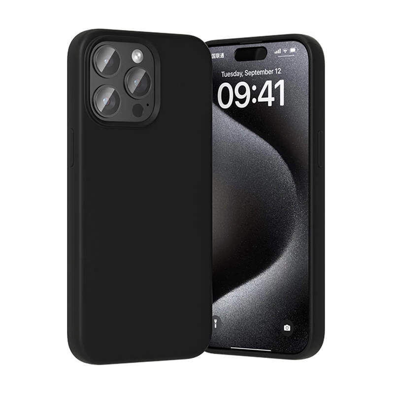 Ochranné puzdro zo silikónu Vention KUFB0-40 pre iPhone 15 Pro Max — čierne puzdro s jemným dotykom