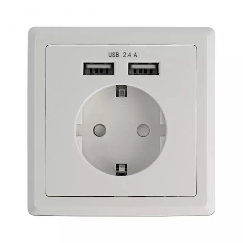 Zásuvka CEE 7/3 + USB DeLOCK 11471