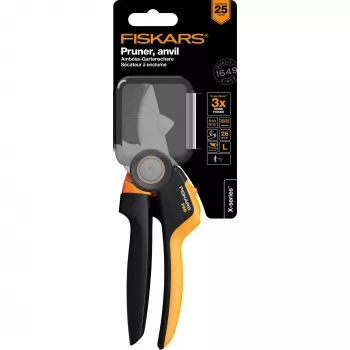 Fiskars X-Series P941 záhradné nožnice nákovové čierna, oranžová