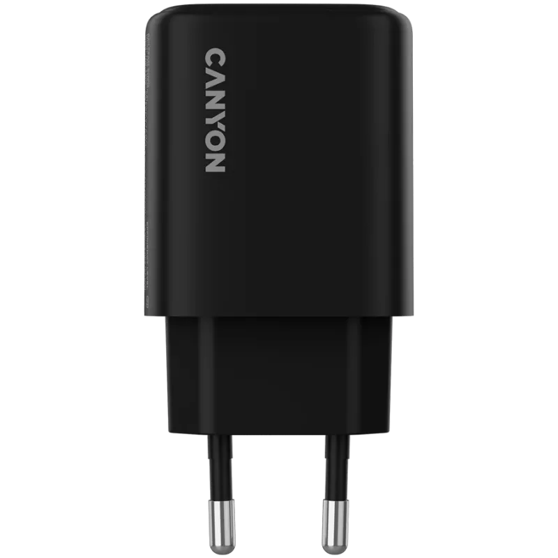 CANYON nabíjačka OnCharge 250 25W 1xPD 1xQC EU čierna