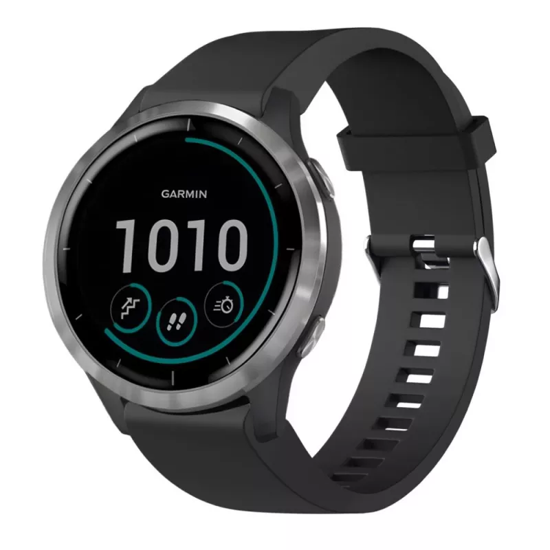 Silikónový náramok FIXED pre Garmin QuickFit 20 mm, čierny