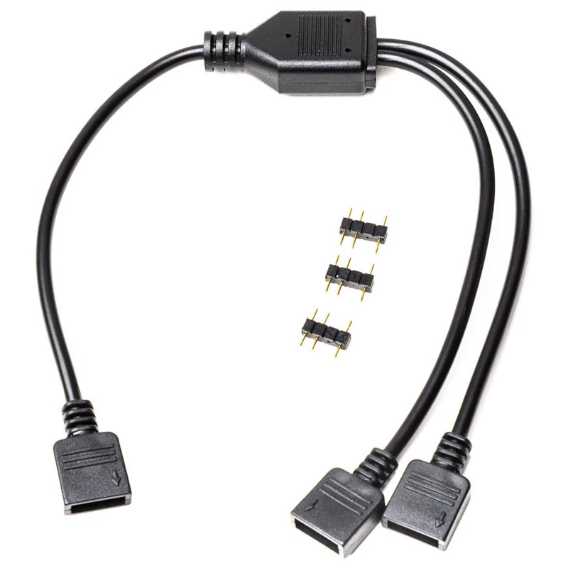 RGB rozbočovací kábel EK Water Blocks Loop D-RGB 2-Way čierny 5V
