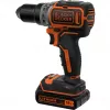 Black & Decker BL186K-QW akumulátorová vŕtačka-skrutkovač, 18 V, lítium-iónová batéria 1,5 Ah, 2 rýchlosti, 1650 ot./min, 52 Nm, s kufríkom, čierna/oranžová