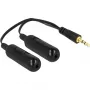 DeLOCK - audio rozbočovač - 30 AWG - Mini-Phone stereo 3,5 mm (M) - Mini-Phone stereo 3,5 mm (F) - 19 cm - čierny (65683)