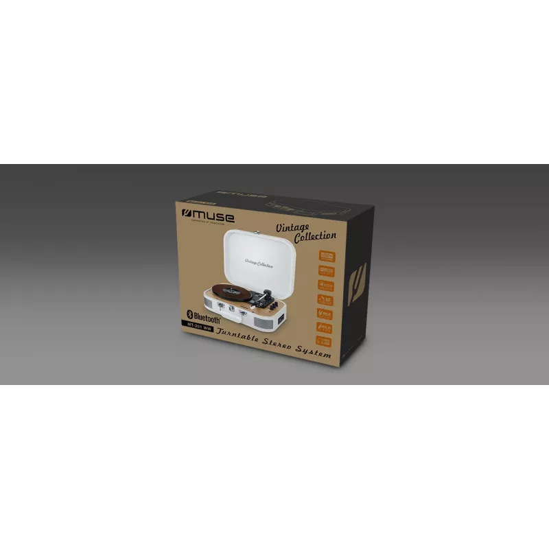 Muse | Turntable Stereo System | MT-201WW | Turntable Stereo System | USB port | AUX vstup