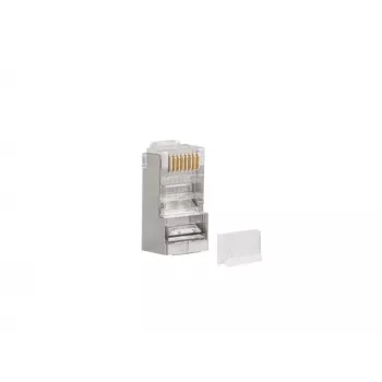 LANBERG RJ-45 konektor PLS-6000 Cat6 F/UTP transparentný biely, balenie 100 ks