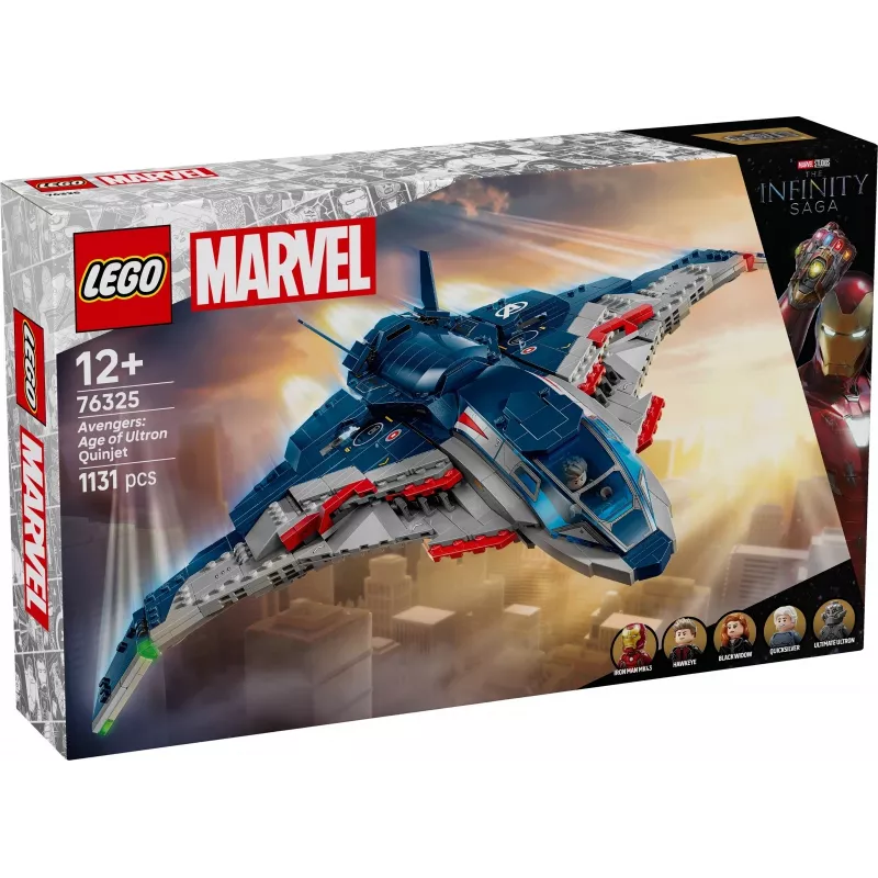 LEGO Marvel Super Heroes 76325 Avengers: Age of Ultron Quinjet, stavebnica, 1131 dielikov, 5 minifigúrok, 12+