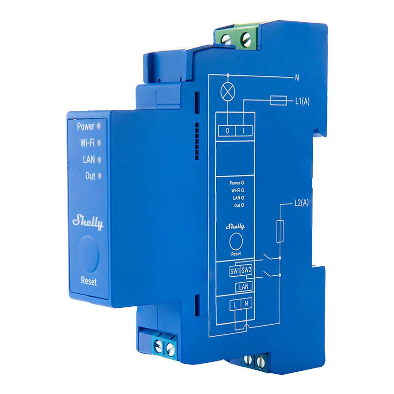 Polovodičové relé Shelly Pro 1 modré 16A 110-240V Wi-Fi