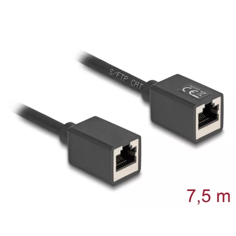 Sieťový kábel DeLOCK 90334 RJ-45 Cat6a 7,5 m čierny