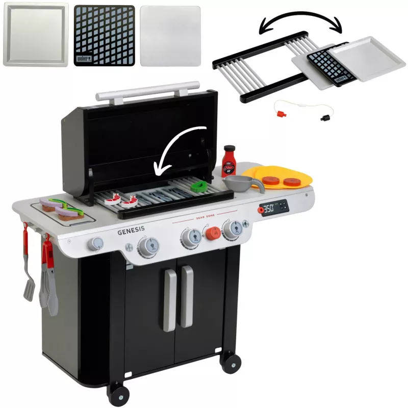 Weber gril Genesis z dreva (MDF), hračkárska kuchynka čierna/sivá