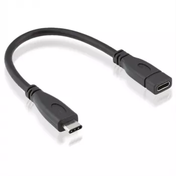 Roline - predlžovací USB kábel - USB-C (M) na USB-C (W) - USB 3.1 - 15 cm - čierny