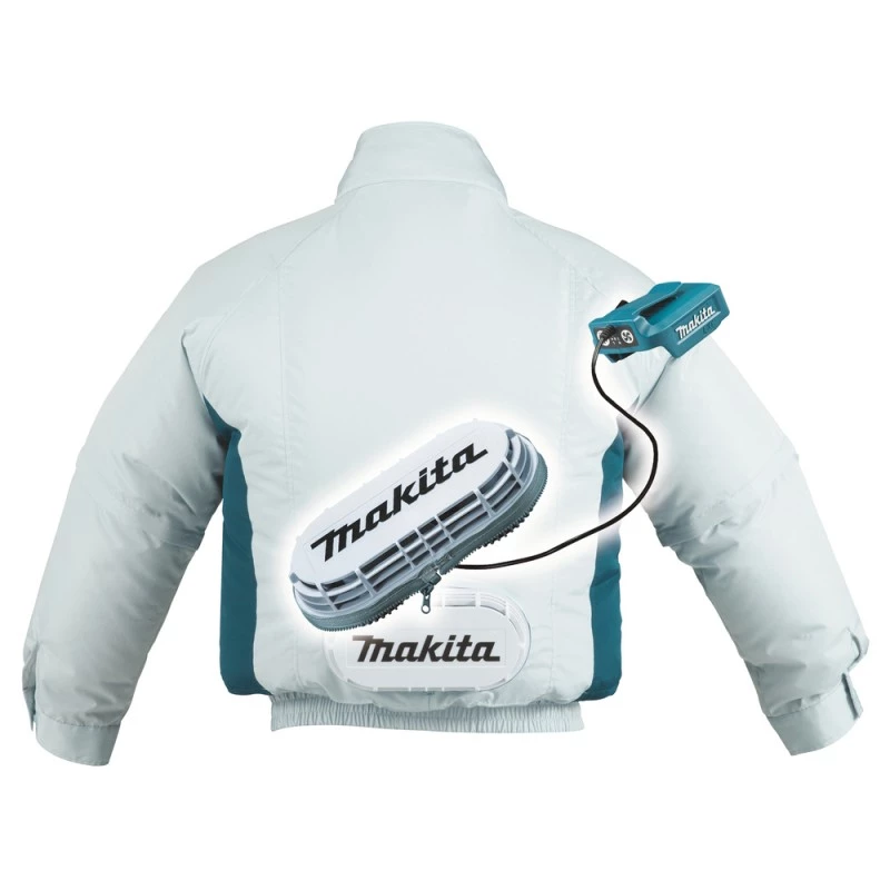 Makita | akumulátorová vetracia bunda, biela, L
