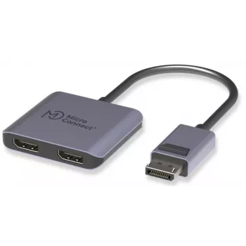 DisplayPort splitter MicroConnect MC-DP-2XDP — DisplayPort na 2x DisplayPort duplikátor signálu