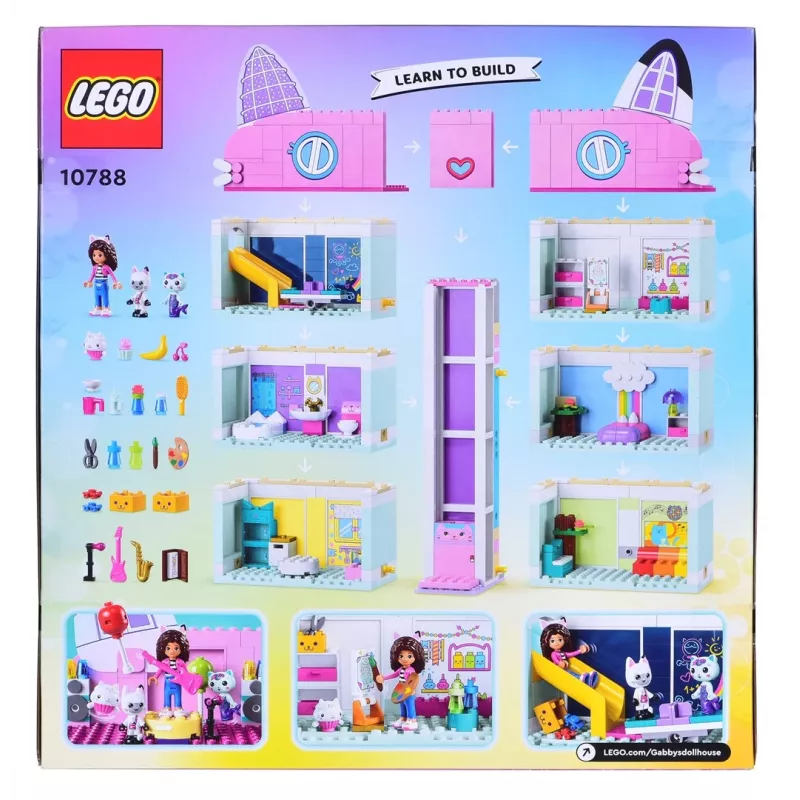 Stavebnica LEGO Gabby's Dollhouse Set 10788 — 498 dielov, 3 minifigúrky, pre deti od 4 rokov