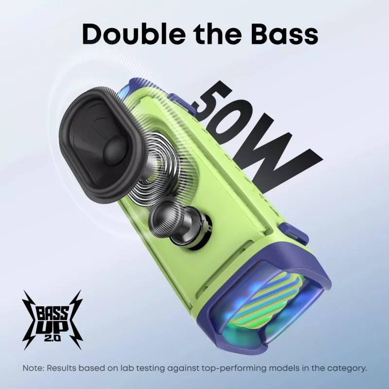 Prenosný reproduktor Anker Soundcore Boom 3i — 50 W, Bluetooth, vodotesný, zelený