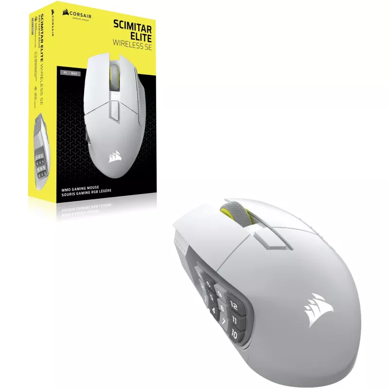 Corsair Scimitar Elite Wireless SE myš herná pravá ruka RF Wireless Bluetooth 33000 DPI