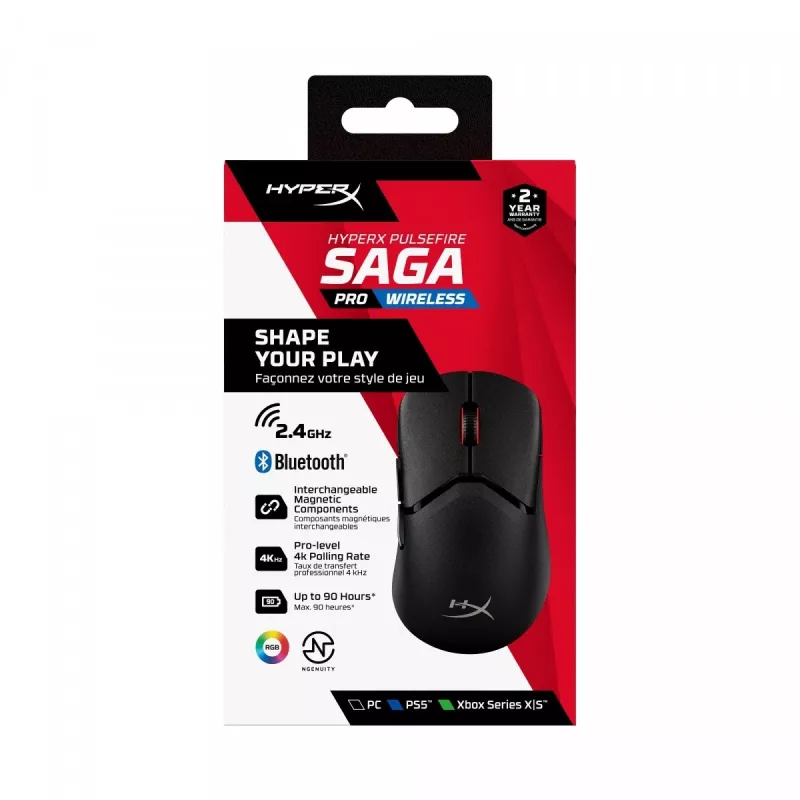 HyperX Pulsefire Saga Pro Wireless herná myš (čierna)