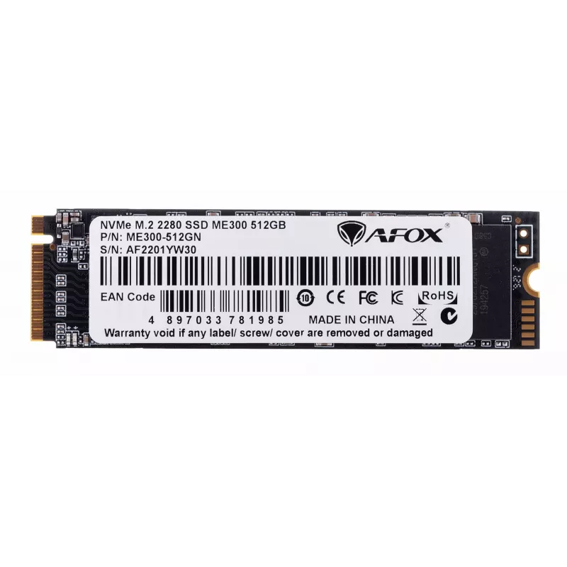 AFOX ME300-512GN SSD disk M.2 2280 512 GB PCIe 3.0 NVMe TLC