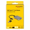 DeLOCK USB Type-C čítačka kariet CFexpress XQD hliníková sivá 10000 Mbit/s