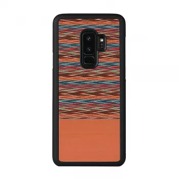 Puzdro na smartphone man and wood pre Samsung Galaxy S9 Plus – hnedý károvaný vzor s čiernym okrajom