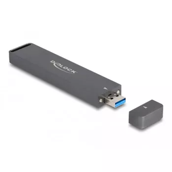 Delock - puzdro na úložisko - externé puzdro pre M.2 NVME PCIe SSD alebo SATA SSD s USB 10 Gbps Type-A konektorom samec - M.2 - M.2 NVMe Card / SATA 6Gb/s - USB