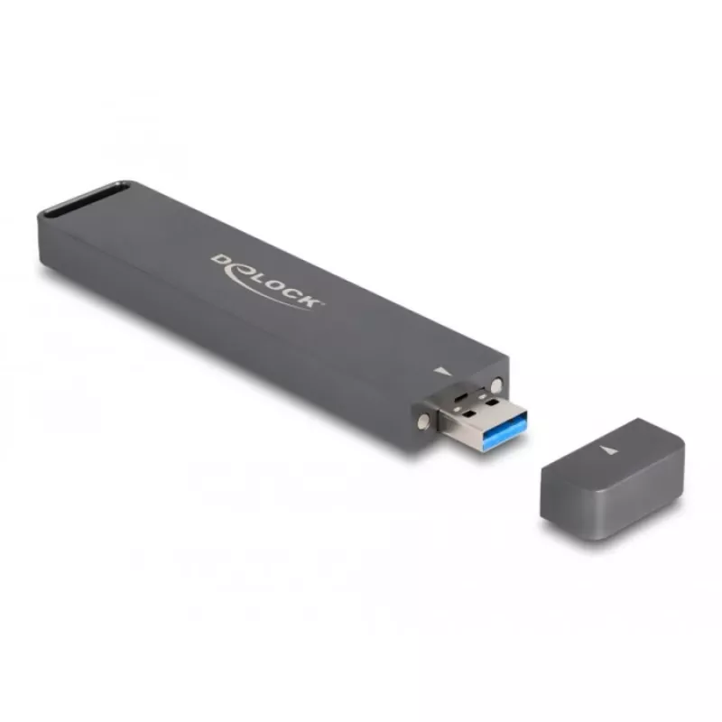 Delock - puzdro na úložisko - externé puzdro pre M.2 NVME PCIe SSD alebo SATA SSD s USB 10 Gbps Type-A konektorom samec - M.2 - M.2 NVMe Card / SATA 6Gb/s - USB