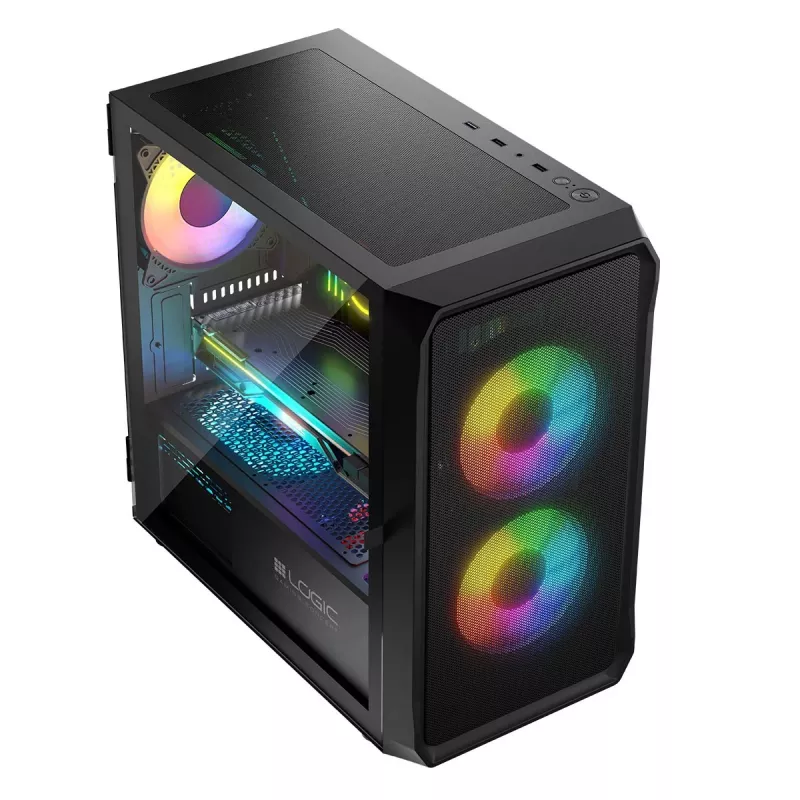 Počítačová skriňa Logic Concept Portos Mini ARGB Micro ATX čierna