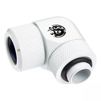 BitsPower BP-DWE90RMLA14 — 90° otočná prípojka z mosadze, priemer 1,4 cm, biela