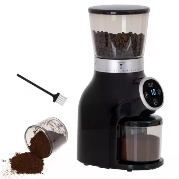 Profesionálny kávomlynček, oceľový mlynček, 31 stupňov nastavenia mletia, Café 90g/m, Adler, AD4450, 300, čierny
