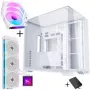 Lian Li O11 Vision Compact - biela + 3x UNI FAN SL-INF 120 ARGB Reverse Blade ventilátor - 120 mm + HydroShift II LCD-S 360TL AiO kvapalinové chladenie, 360 mm