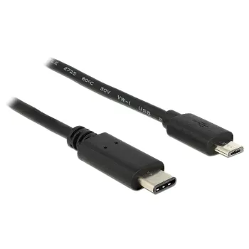 DeLOCK - USB kábel - 5-kolíkový Micro-USB Type-B (samec) - 24-kolíkový USB Type-C (samec) - 1,0 m (USB 3.1) - čierny (83602)