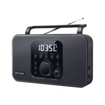 Prenosné rádio Muse M-091 R — FM/AM, LCD displej, sieťová alebo AA/D batériová prevádzka, otočný ovládač hlasitosti, 1,1 kg, čierna