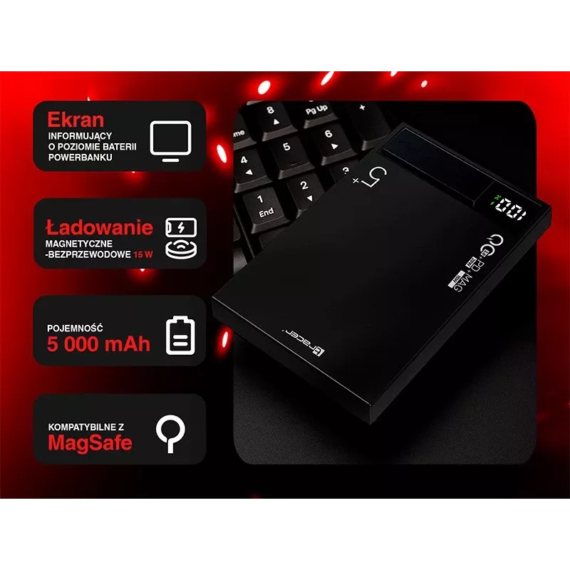 Tracer AirMag1 Lithium Polymer (LiPo) 5000 mAh bezdrôtové nabíjanie čierna