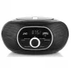 Prenosný CD prehrávač JVC RD‑E221B — čierna, CD/MP3, kazetový deck, USB prehrávanie, UKW rádio, AUX, batériová/sieťová prevádzka