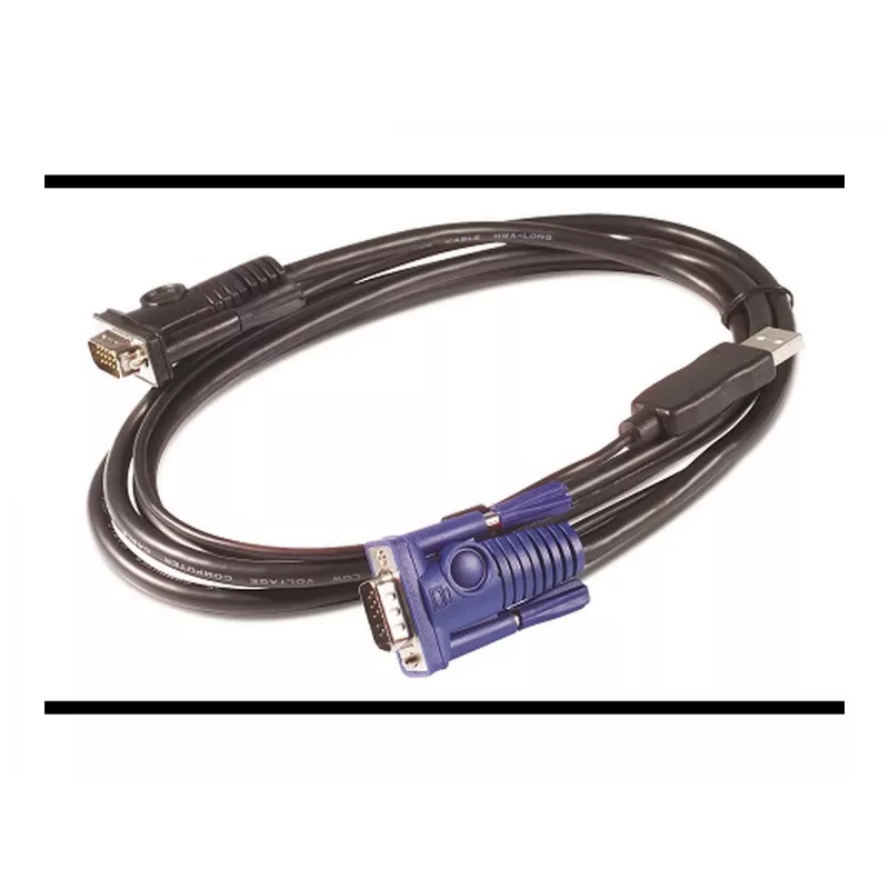 APC KVM USB kábel - 6 ft (1,8 m), 1,83 m, USB, USB, VGA, čierny, USB-A