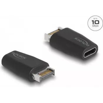 DeLOCK adaptér USB 10 Gbps Type-E Key A samec na USB Type-C samica čierny