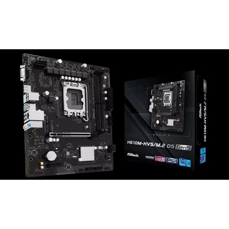 Základná doska ASRock H610M-HVS/M.2 D5 GEN5 – LGA1700, DDR5, PCIe 5.0, mATX
