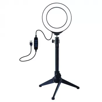 LED prstencové svetlo 12 cm so stolovým statívom do 24,5 cm, USB