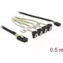 Mini SAS SFF-8087 na 4x SATA 7-Pin zahnutý kábel 0,5 m DeLOCK 85683