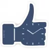 NeXtime hodiny 5185bl Mini Thumbs Up, 20,5x21, nástenné, modré/strieborné