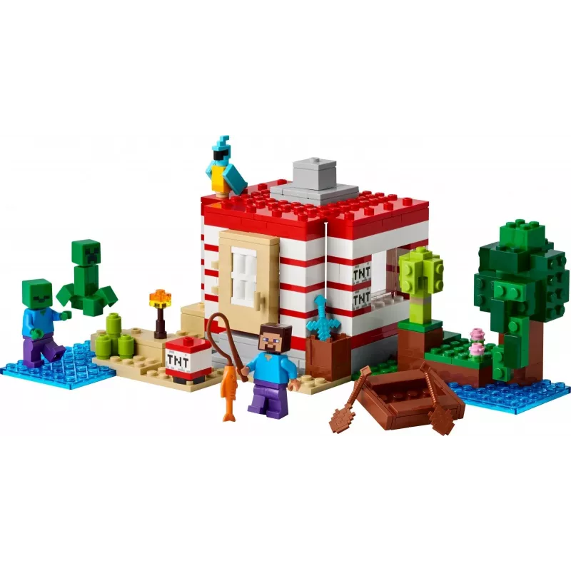 LEGO Minecraft sada 21275 TNT dom v džungli stavebná hračka, 287 dielov, 2 minifigúrky, od 8 rokov