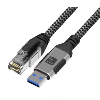 Techly ICOC U3A-RJ45-010 adaptérový kábel USB-A na Gigabit Ethernet, 1 m, čierny/strieborný