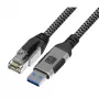 Techly ICOC U3A-RJ45-010 adaptérový kábel USB-A na Gigabit Ethernet, 1 m, čierny/strieborný