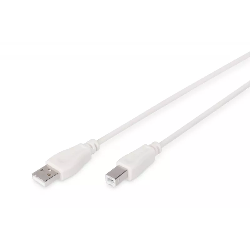 Assmann USB prepojovací kábel, Type-A - B M/M, 3,0 m, vhodný pre USB 2.0, UL, béžový (AK-300102-030-E)