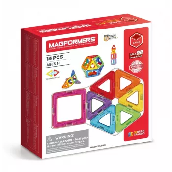 Magnetická stavebnica MAGFORMERS 14-dielna sada — 14 magnetických geometrických dielov