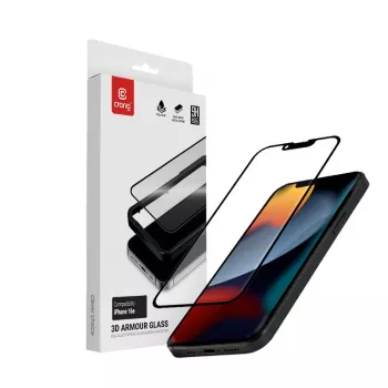 Tvrdené sklo ochrana displeja Crong pre iPhone 16e / 14 / 13 / 13 Pro — 3D plné pokrytie